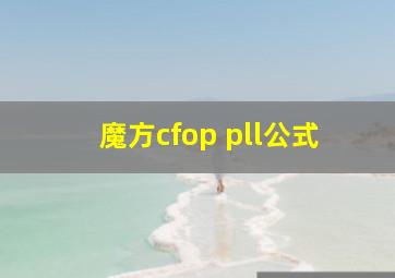 魔方cfop pll公式